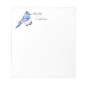 Waterverf Blue Jay News van Custom Name Bird, Notitieblok (Voorkant)