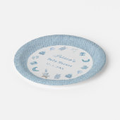 Waterverf Blue Jean Baby Denim Baby shower Papieren Bordje (Gekanteld)