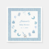 Waterverf Blue Jean Baby Denim Baby shower Servet (Voorkant)