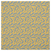 Waterverf Blue Koi Fish Yellow Pattern Stof (Swatch)