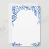 Waterverf Blue Leaves Boy Baptisme 1e verjaardag Kaart (Achterkant)