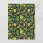 Waterverf Blue Lemon Fruit Pattern Briefkaart (Voorkant)
