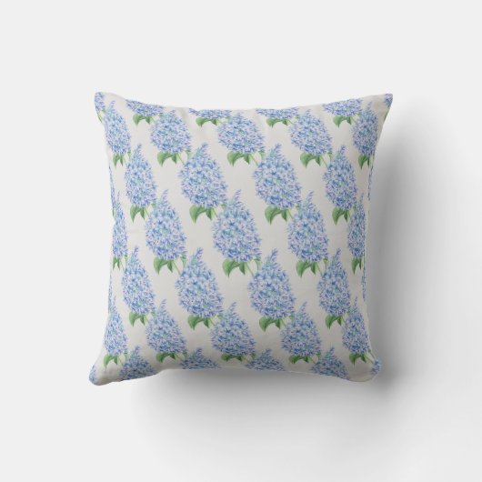 Waterverf Blue Lilacs Pattern Kussen (Achterkant)