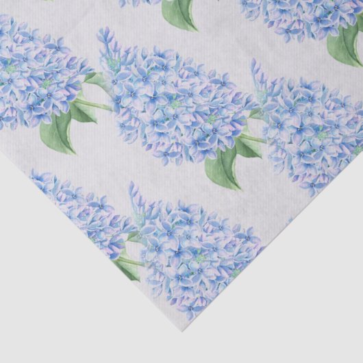 Waterverf Blue Lilacs Pattern Tissuepapier (Detail)
