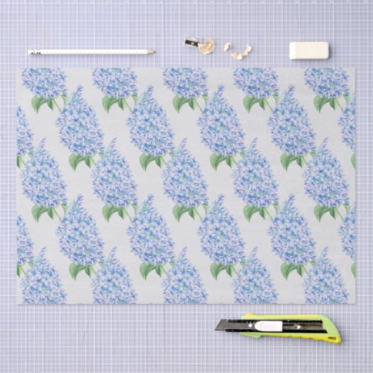 Waterverf Blue Lilacs Pattern Tissuepapier (Craft)