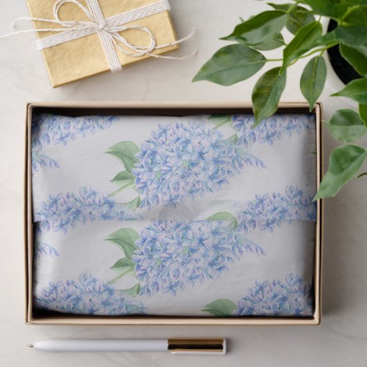 Waterverf Blue Lilacs Pattern Tissuepapier (Geschenk)