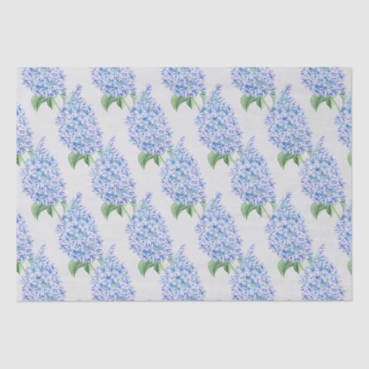 Waterverf Blue Lilacs Pattern Tissuepapier (Voorkant)