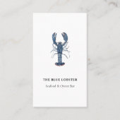 Waterverf Blue Lobster restaurant Visitekaartje (Voorkant)