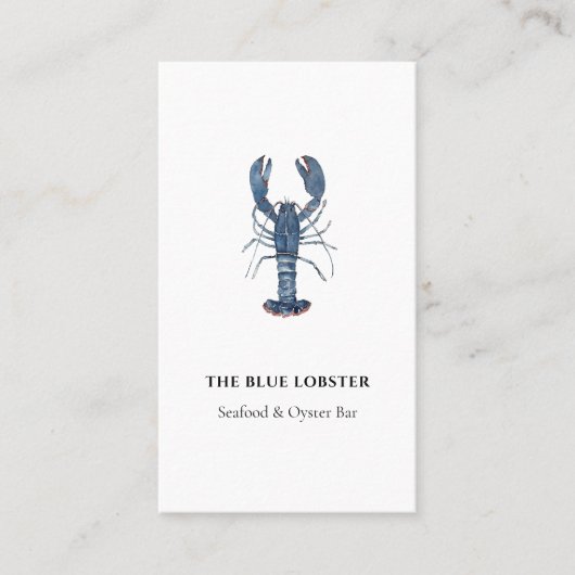 Waterverf Blue Lobster restaurant Visitekaartje (Voorkant)