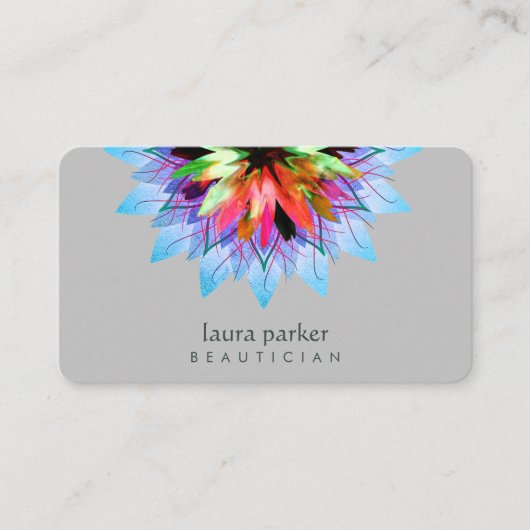 Waterverf Blue Lotus Flower Logo Massage Yoga Visitekaartje (Voorkant)