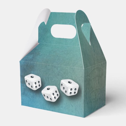 Waterverf Blue Lucky Dice Casino Nachtprijs Box Bedankdoosjes (Achterkant)