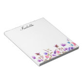 Waterverf Blue Mauve Wildflower Notitieblok (Schuin)