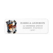 Waterverf Blue Merle Australian Shepherd Etiket (Voorkant)