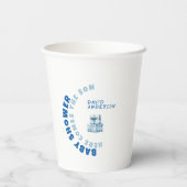 Waterverf Blue Minimalist baby shower Boy Papieren Bekers (Achterkant)