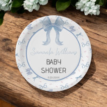 Waterverf Blue Minimalist Elegant Boy Baby shower