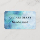 Waterverf Blue Modern Visitekaartje (Voorkant)