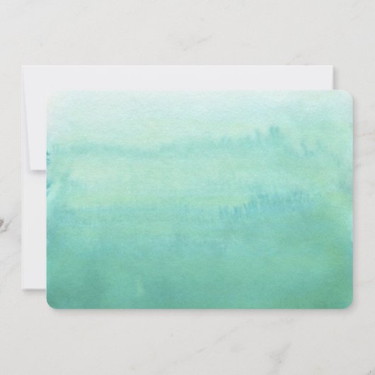 Waterverf Blue Monogram Foto Collage Boy Birth Aankondiging (Achterkant)