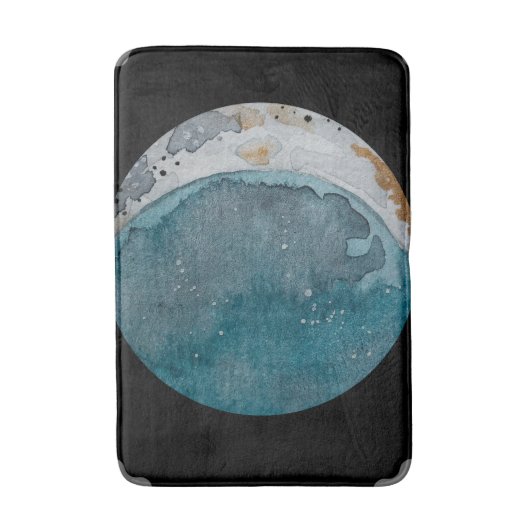 Waterverf Blue Moon Bath Mat (Voorkant Verticaal)