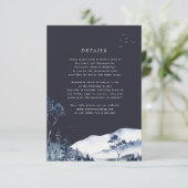 Waterverf Blue Mountain bruiloft Details Kaart (Staand voorkant)