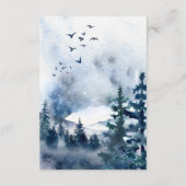 Waterverf Blue Mountain bruiloft Details Kaart (Achterkant)