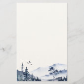 Waterverf Blue Mountain Monogram briefpapier (Achterkant)