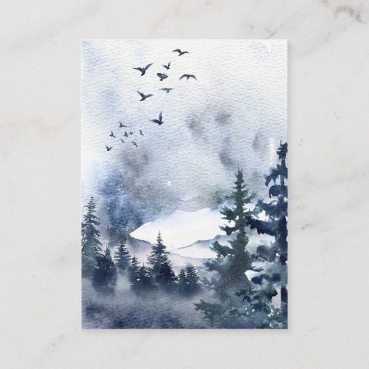 Waterverf Blue Mountain Receptie Informatiekaartje (Achterkant)