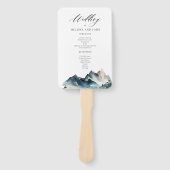 Waterverf Blue Mountain Rustic Hand Fan Handwaaier (Voorkant)