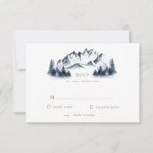 Waterverf Blue Mountain Rustieke RSVP Respons Kaar Kaartje (Voorkant)