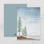 Waterverf Blue Mountains Moving Announement RSVP Kaartje (Voorkant / Achterkant)