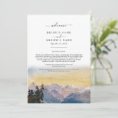 Waterverf Blue Mountains Pine huwelijksreis Programmakaart (Staand voorkant)