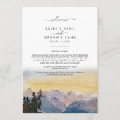 Waterverf Blue Mountains Pine huwelijksreis Programmakaart (Voorkant)