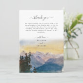 Waterverf Blue Mountains Pine Wedding Bedankkaart (Staand voorkant)