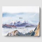 Waterverf Blue Mountains Pine Wedding Gastenboek (Achterkant)