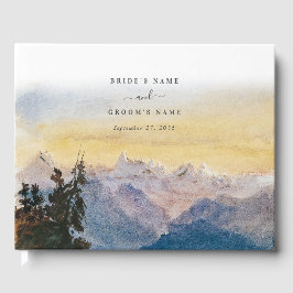 Waterverf Blue Mountains Pine Wedding Gastenboek