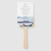 Waterverf Blue Mountains Pine Wedding Handwaaier (Achterkant)