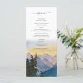Waterverf Blue Mountains Pine Wedding Menu (Staand voorkant)