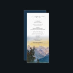 Waterverf Blue Mountains Pine Wedding Menu<br><div class="desc">Een winterthema elegante waterverf blauw gebergte pijnbomen bruiloft ontwerp. Een kleurrijk dennenbos thema ontwerp dat rustieke waterverf blauw bergen bevat. Een botanisch ontwerp dat perfect is voor iedereen die houdt van dennenbos en design met een winterthema. Een elegante winter rustieke pijnbomen thema bruiloft menu kaart ontwerp met moderne elementen. Bijpassende...</div>