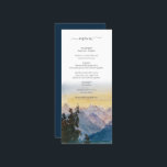 Waterverf Blue Mountains Pine Wedding Menu<br><div class="desc">Een winterthema elegante waterverf blauw gebergte pijnbomen bruiloft ontwerp. Een kleurrijk dennenbos thema ontwerp dat rustieke waterverf blauw bergen bevat. Een botanisch ontwerp dat perfect is voor iedereen die houdt van dennenbos en design met een winterthema. Een elegante winter rustieke pijnbomen thema bruiloft menu kaart ontwerp met moderne elementen. Bijpassende...</div>