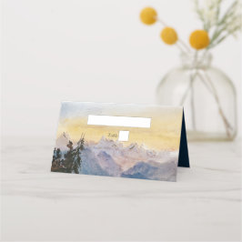 Waterverf Blue Mountains Pine Wedding Plaatskaartje