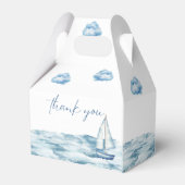 Waterverf Blue Nautical Baby shower Bedankdoosjes (Achterkant)