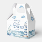 Waterverf Blue Nautical Baby shower Bedankdoosjes (Voorkant Zijde)