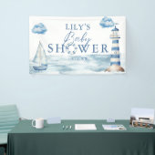 Waterverf Blue Nautical Baby shower Welkom Spandoek (Beurs)