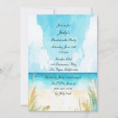 Waterverf Blue Ocean Beach Bachelorette Party Kaart (Voorkant)