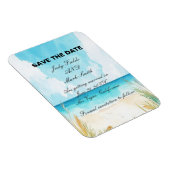 Waterverf Blue Ocean Beach Bewaar de datum Magneet (Rechterzijde)