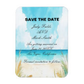 Waterverf Blue Ocean Beach Bewaar de datum Magneet (Verticaal)