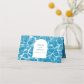 Waterverf Blue Ocean Beach Trouwplaatskaart Plaatskaartje (Achterkant)