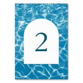 Waterverf Blue Ocean Beach Trouwtafel nummer Kaart