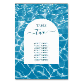 Waterverf Blue Ocean Beach Trouwtafel nummer Kaart