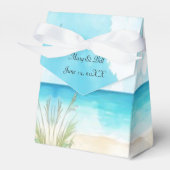 Waterverf Blue Ocean Beach Wedding Favoriete Box Bedankdoosjes (Voorkant Zijde)