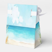 Waterverf Blue Ocean Beach Wedding Favoriete Box Bedankdoosjes (Achterkant)